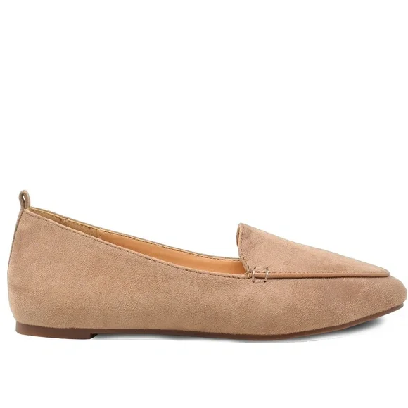 ❤️ Chase & Chloe Nude Suede Oxford Flats - Picture 2 of 4